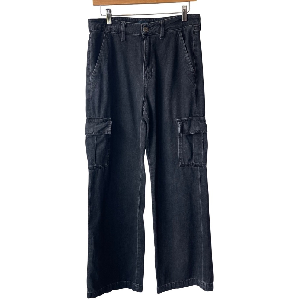 Aeropostale Womens Y2K Baggy Wide Leg Cargo Jeans 8 Streetwear Skater Grunge